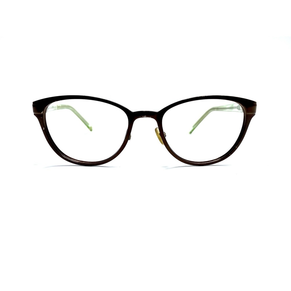 Kate Spade NY Brown Metal Cat Eye Green Clear Temple Glasses 50 18 140